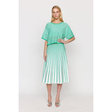 Christy Lynn Colton Skirt - Pinstripe Green Sale price