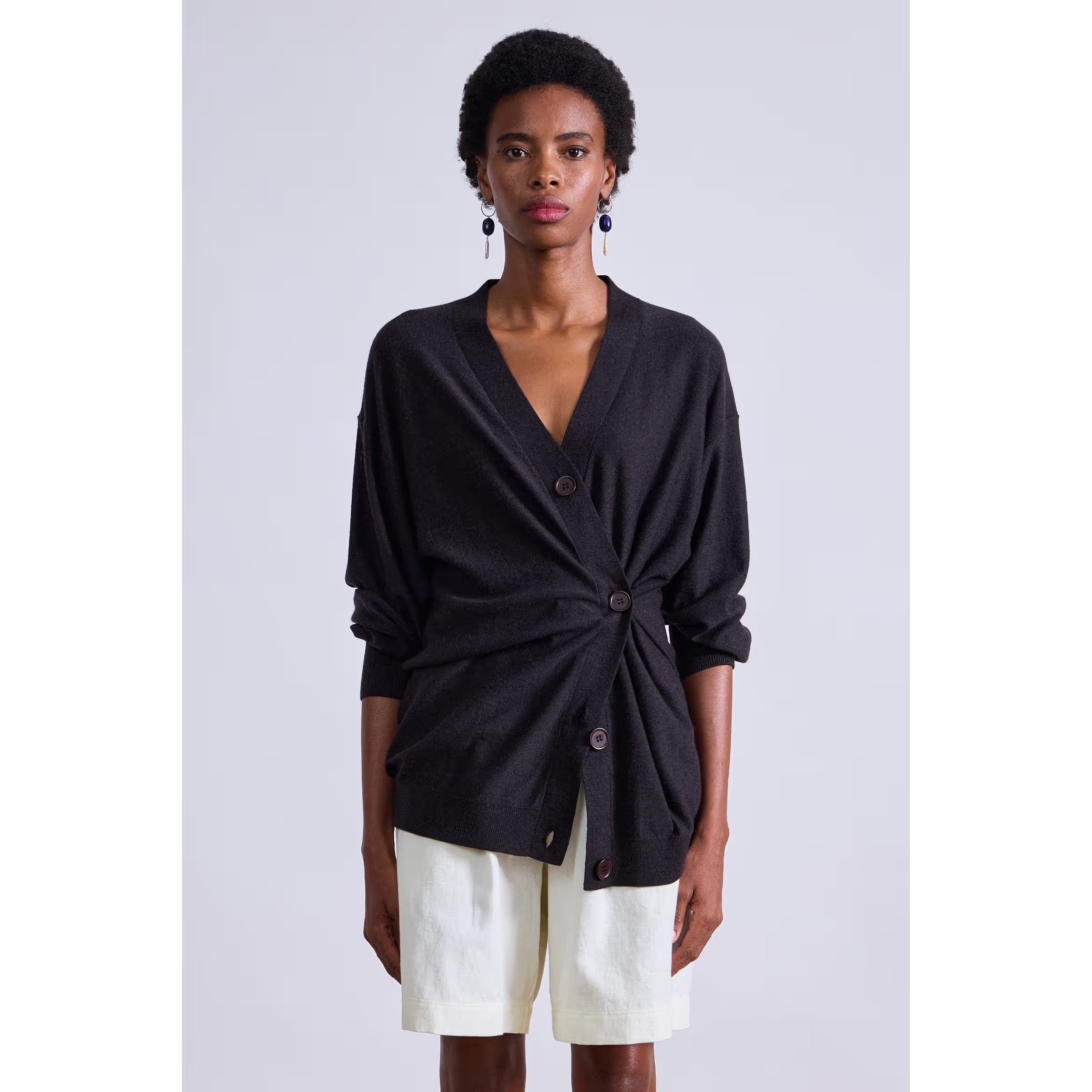 Black Drippy Tissue Cardigan