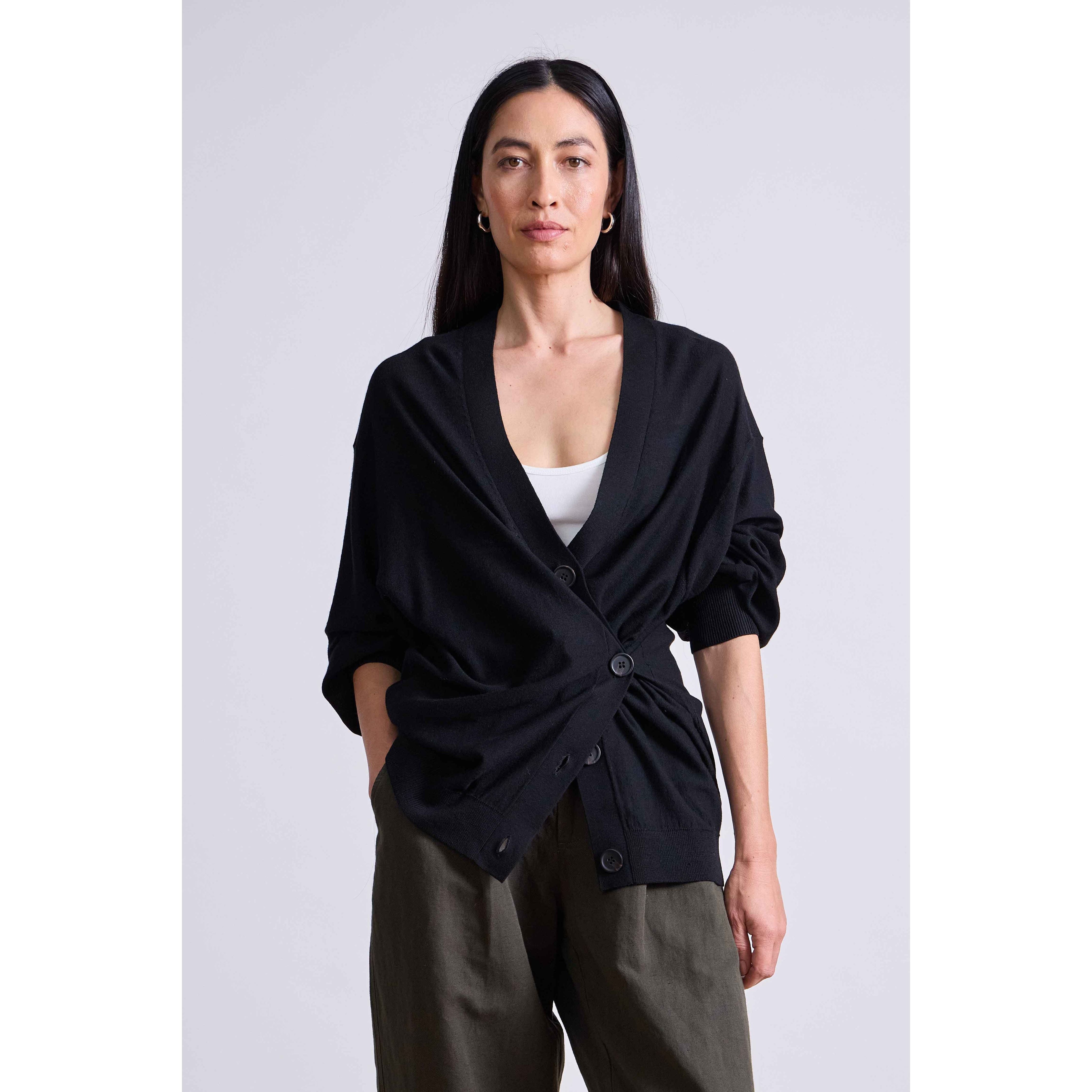 Light Gray Drippy Tissue Cardigan