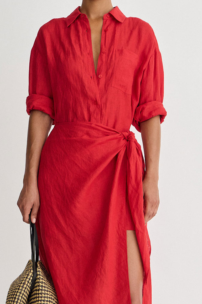 Alessandra Sarong Shirt Dress (Copy) Apiece Apart