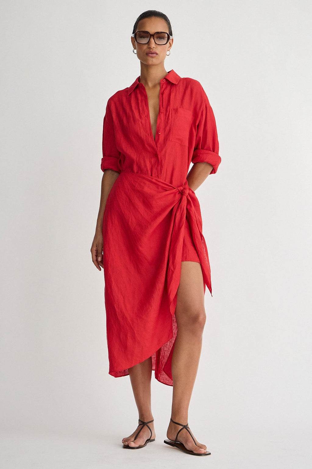 Alessandra Sarong Shirt Dress (Copy) Apiece Apart