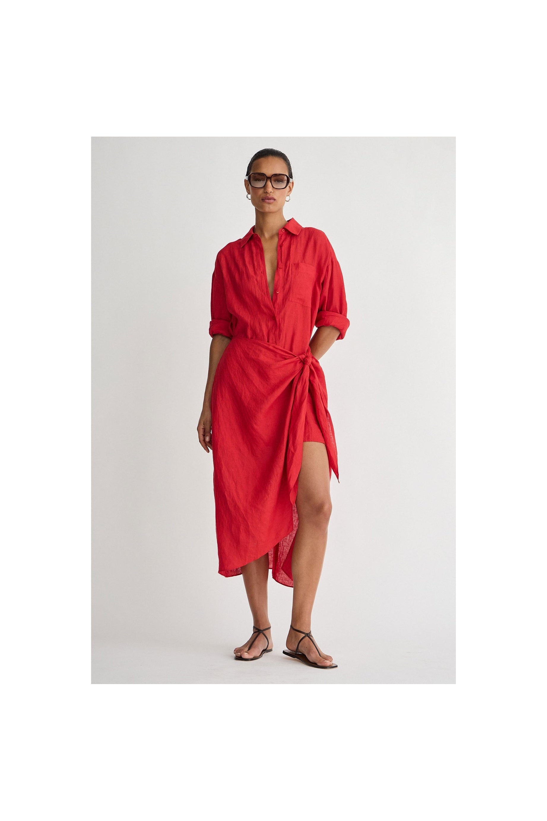 ALESSANDRA SARONG SHIRT DRESS Apiece Apart