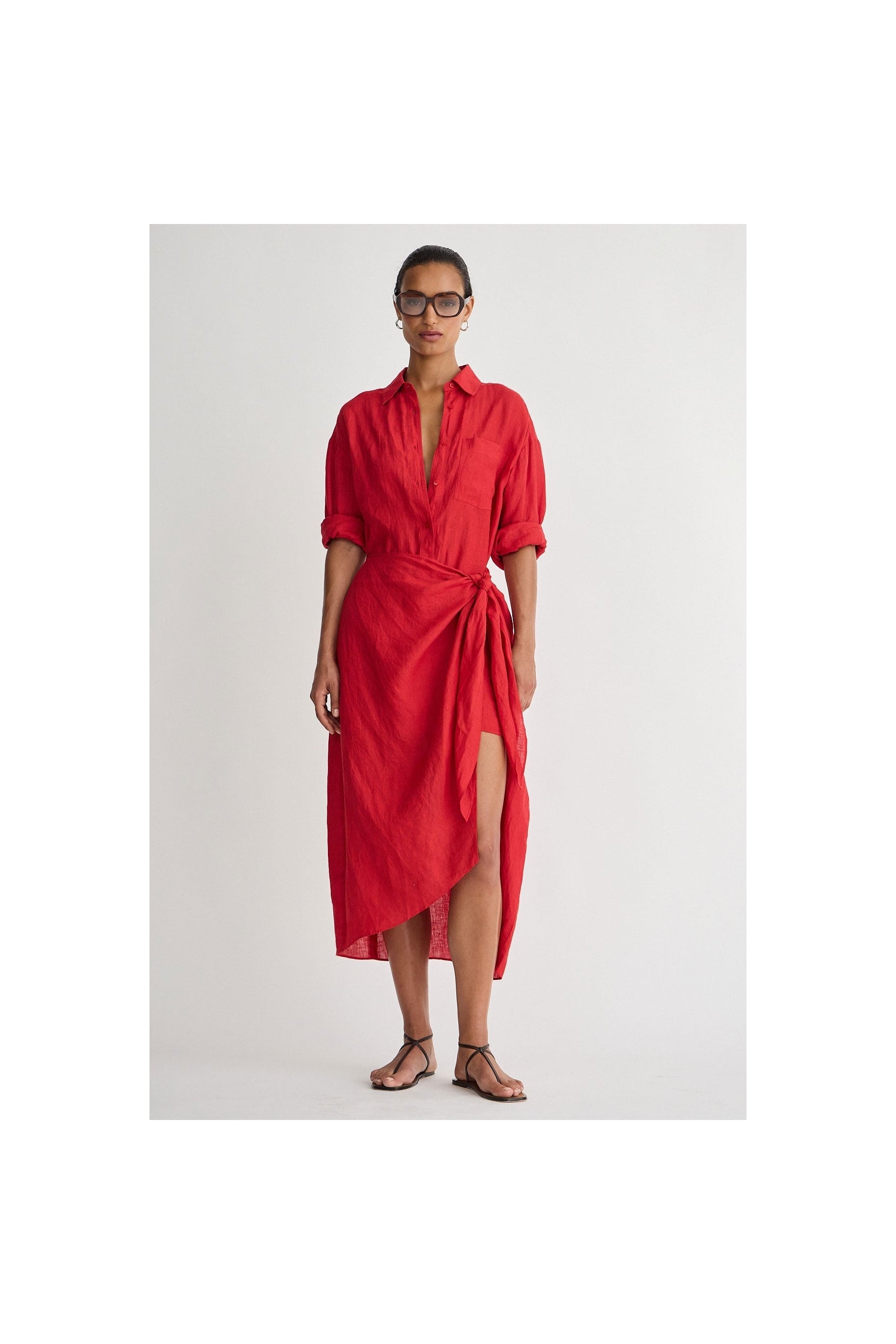ALESSANDRA SARONG SHIRT DRESS Apiece Apart