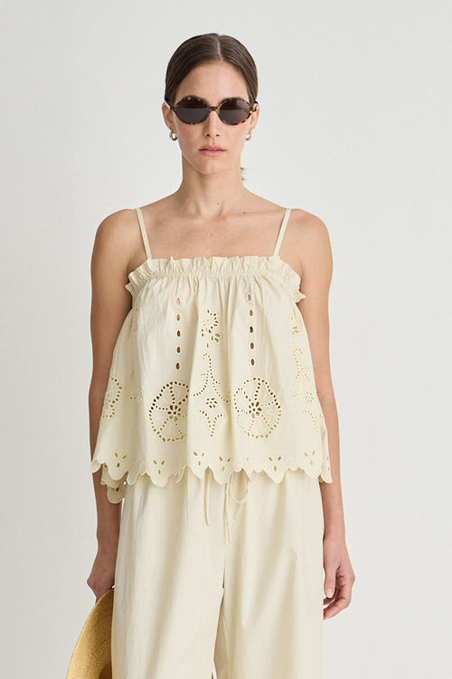 EMBROIDERED CAMI TOP Apiece Apart