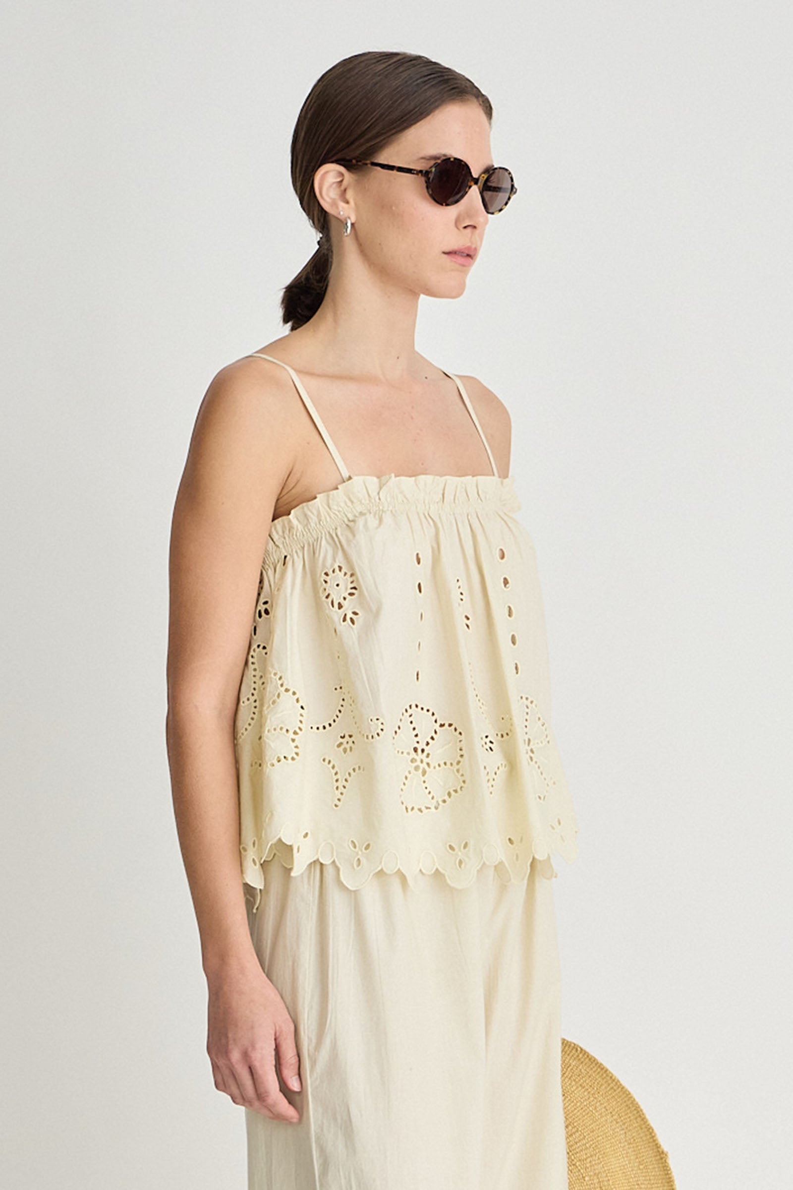 EMBROIDERED CAMI TOP Apiece Apart
