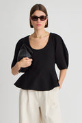 BEBE PONTE PEPLUM TOP Apiece Apart