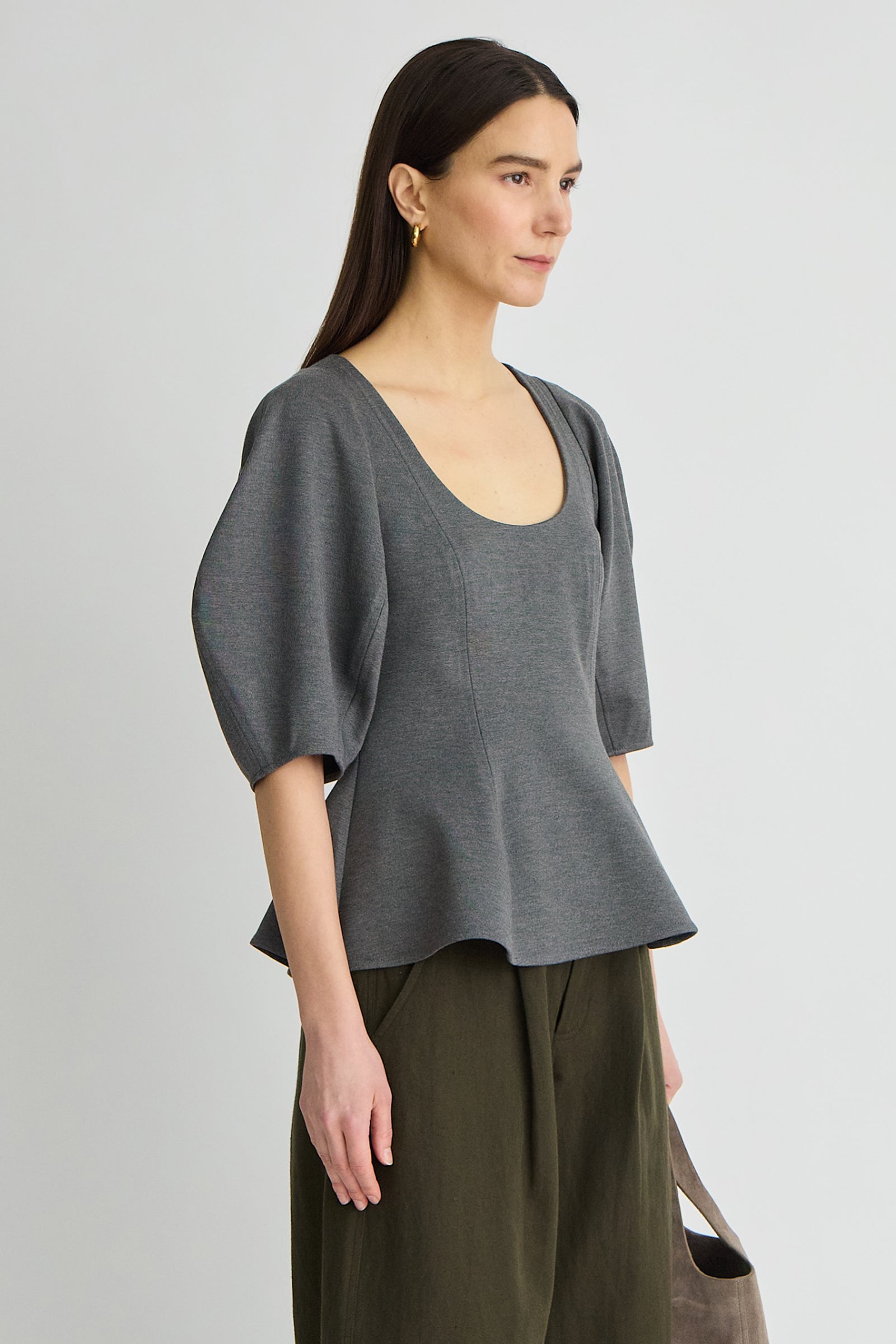 BEBE PONTE PEPLUM TOP Apiece Apart