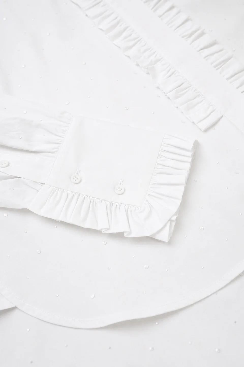 Poplin Romantic Shirt with Rhinestone Details Psophia