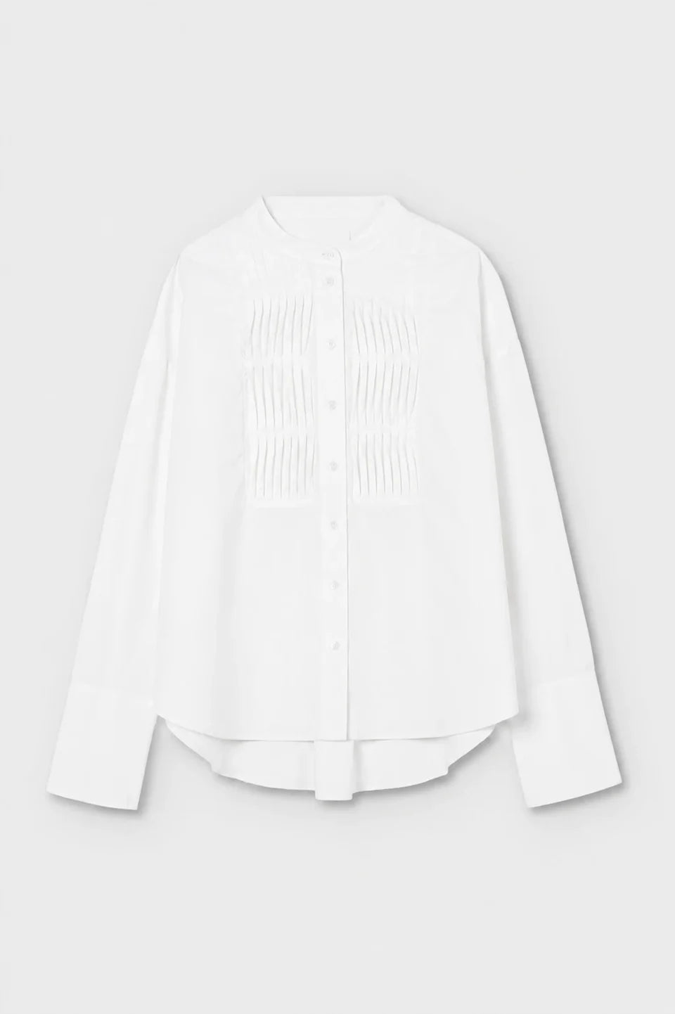 Poplin Shirt with Pin Tuck Bib Psophia