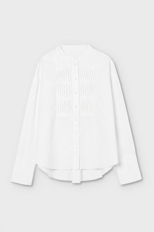 Poplin Shirt with Pin Tuck Bib Psophia