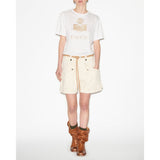 Isabel Marant Etolie Zewel Linen T-Shirt White Light Gold