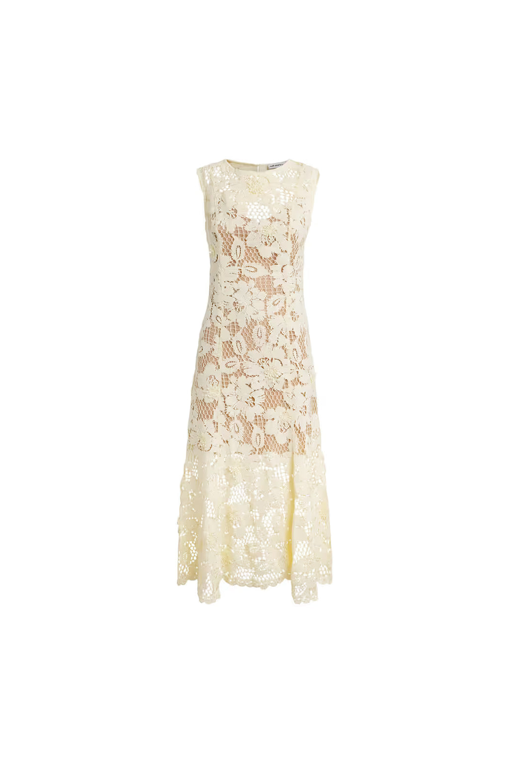 Yellow Crochet Lace Midi Dress SELF-PORTRAIT