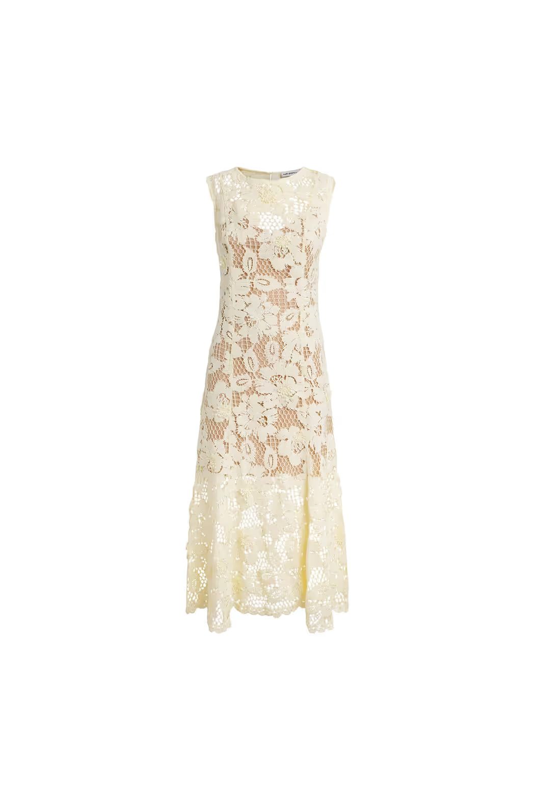 Yellow Crochet Lace Midi Dress SELF-PORTRAIT