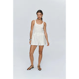 Light Gray Marle Alisa Short Ivory/Sangria Stripe