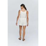 Light Gray Marle Alisa Short Ivory/Sangria Stripe