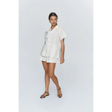 Light Gray Marle Lou Shirt Ivory/Blue Stripe