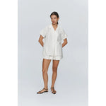 Light Gray Marle Lou Shirt Ivory/Blue Stripe