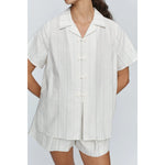 Light Gray Marle Lou Shirt Ivory/Blue Stripe