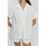 Light Gray Marle Lou Shirt Ivory/Blue Stripe