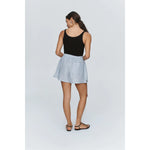 Light Gray Marle Alisa Short Blue Stripe