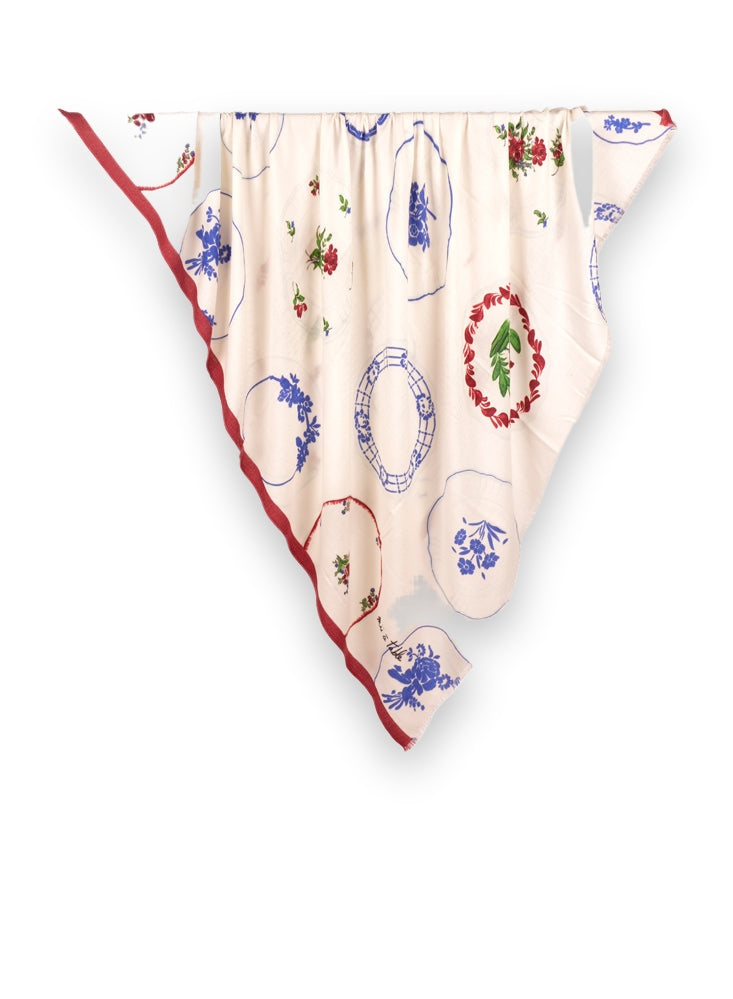 SCREEN PRINTED SQUARE SCARF-135X150 CMS Mii