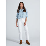 ASKK NY Cropped Denim Shirt Blue Stripe
