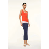 Staud Hermosa Dress Cayenne Navy Carnation