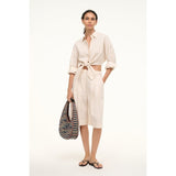 Staud Cruz Bermuda Linen Shorts Natural