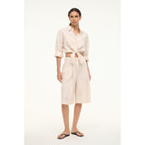 Staud Cruz Bermuda Linen Shorts Natural