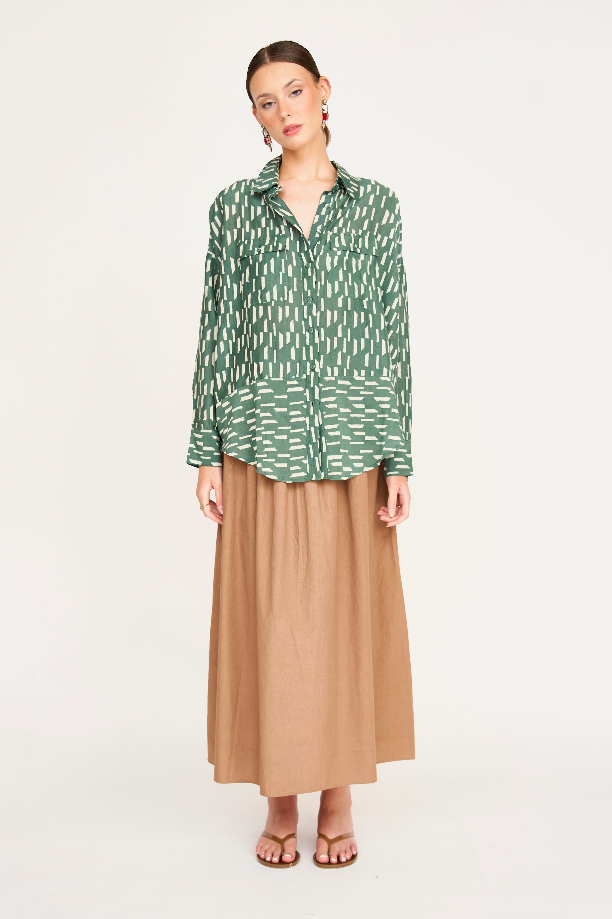 Kyoto Shirt in Verdure Rainfall MIRTH