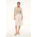Staud Cruz Bermuda Linen Shorts Natural