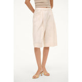 Staud Cruz Bermuda Linen Shorts Natural