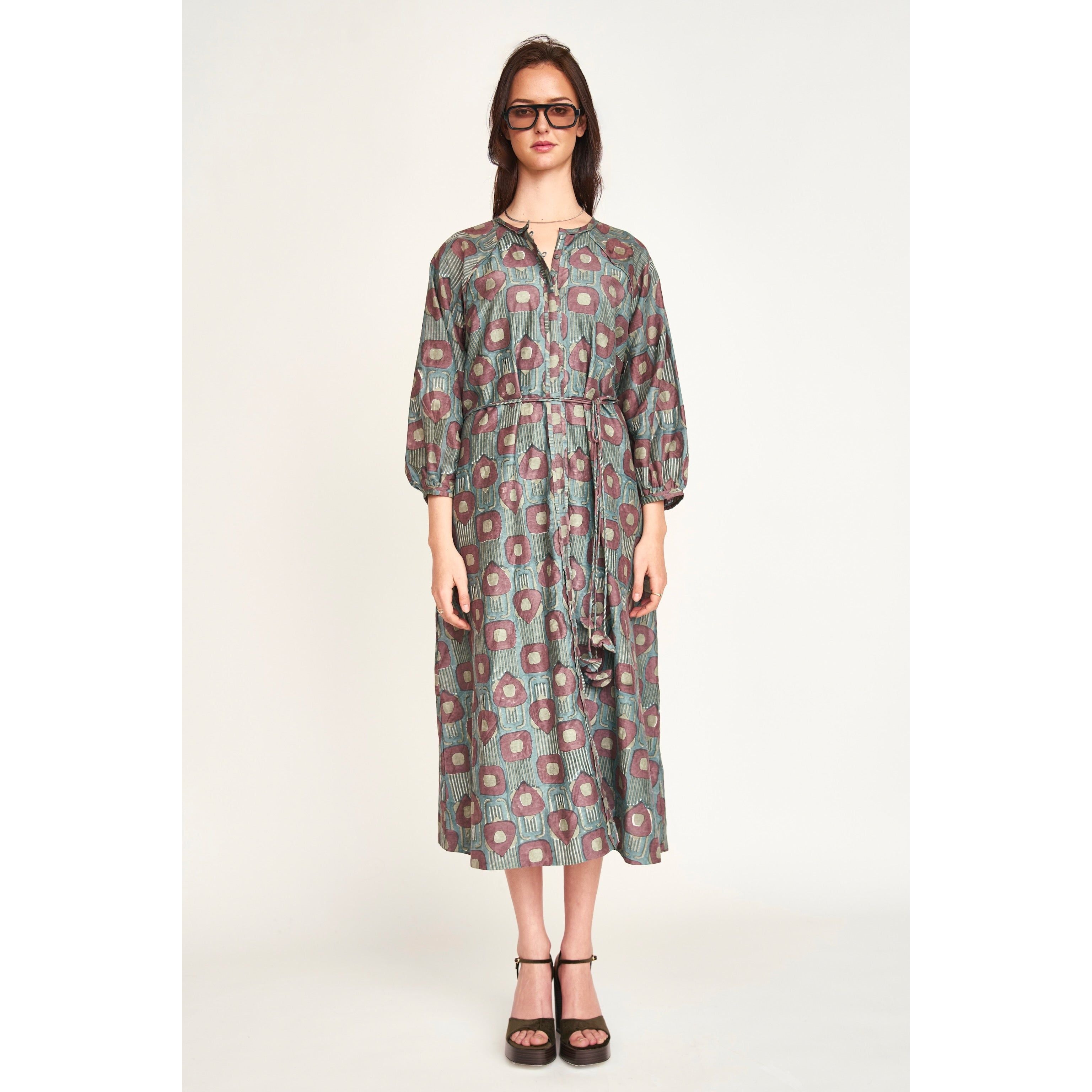 Somerset Dress in Mallard Coeur