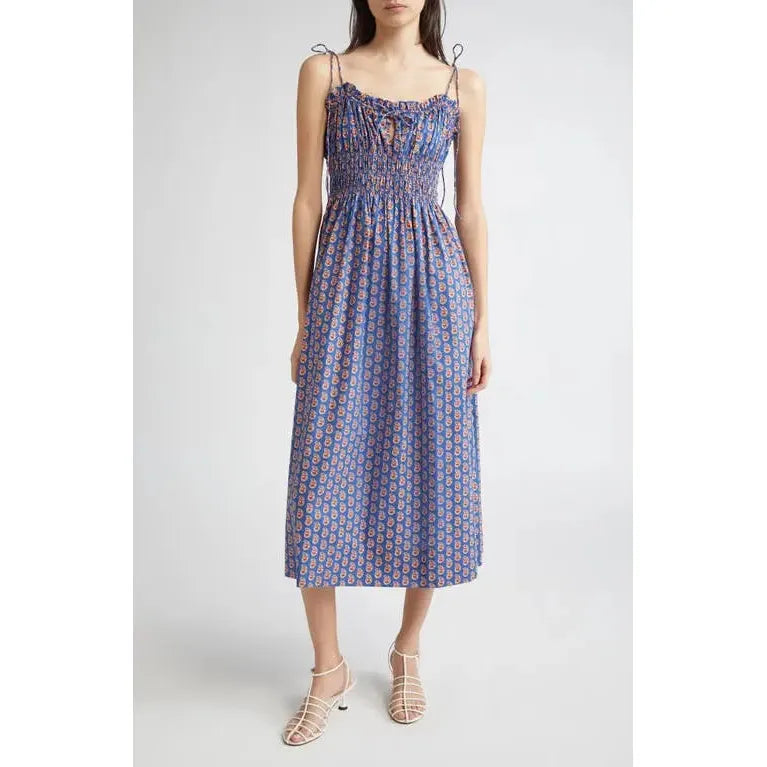 Light Gray Doen Rhoda Dress Mazarine Sunrise Paisley