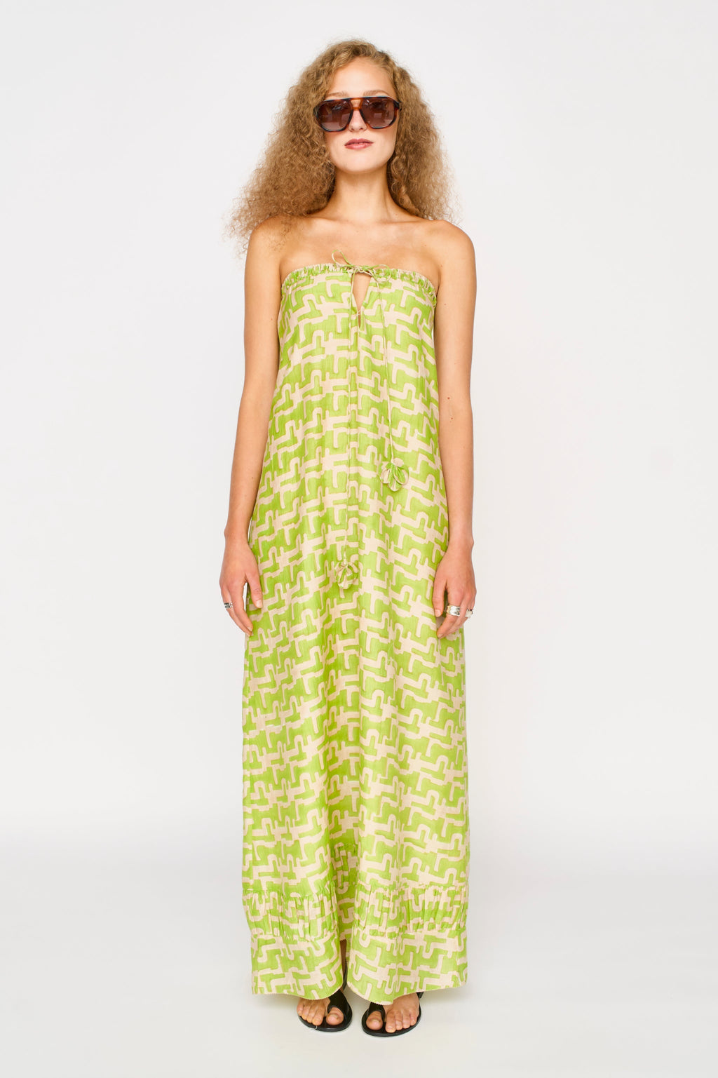 Bonaire Dress in Lime Popova MIRTH