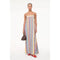 White Smoke Laurel Linen Dress Market Stripe