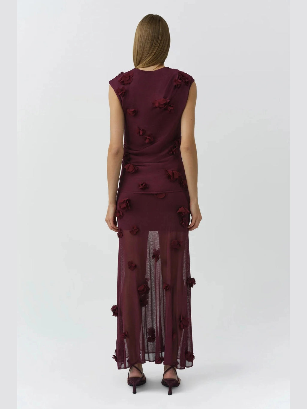 Cora Floral Applique Midi Skirt Simkhai