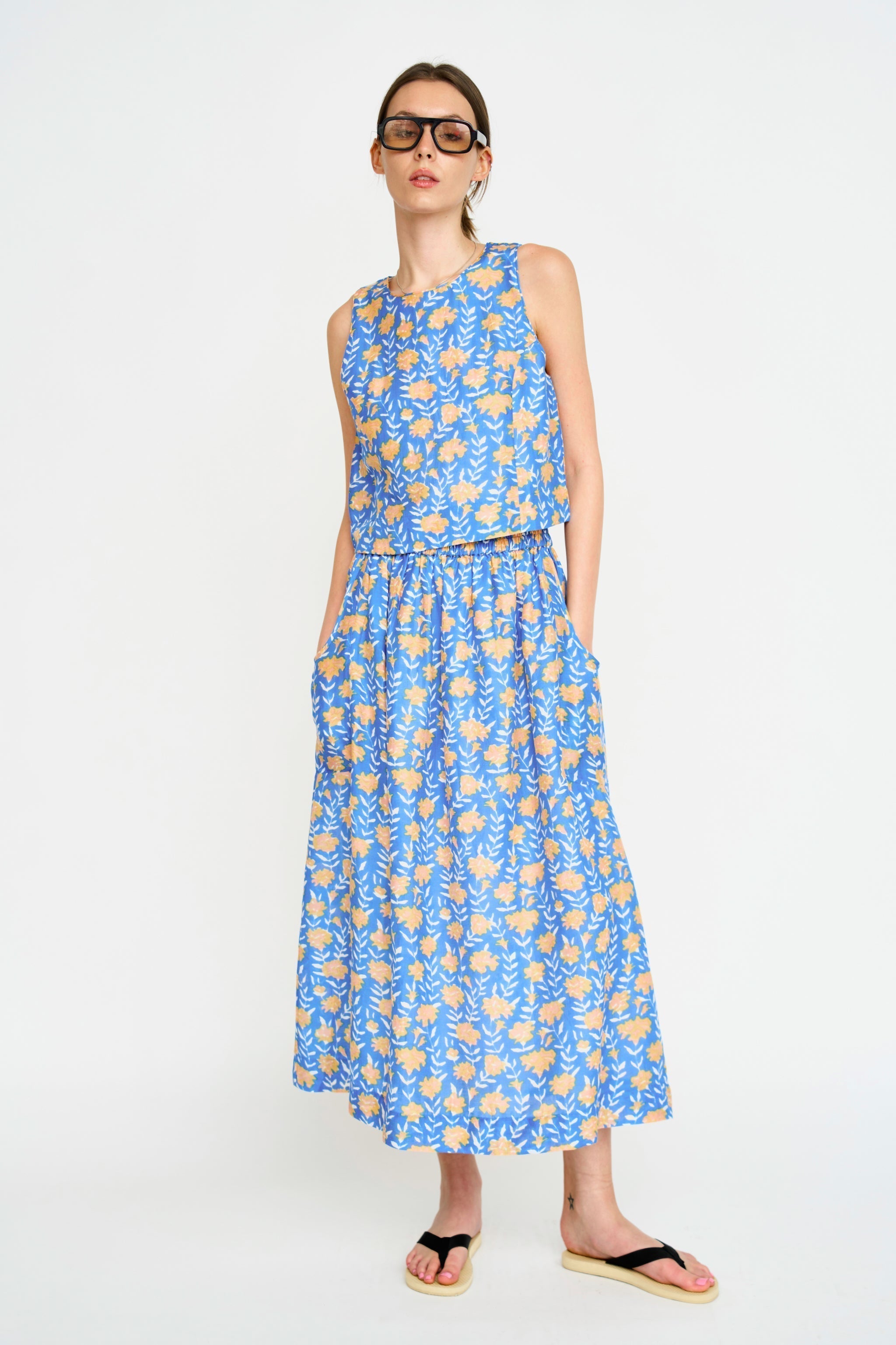 Verona Skirt in Tangerine Carnation MIRTH