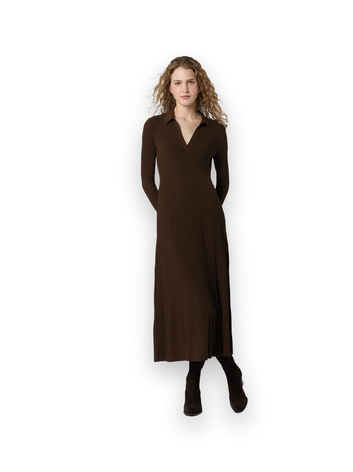 Addie Johnny-Collar Sweater Dress Mashburn