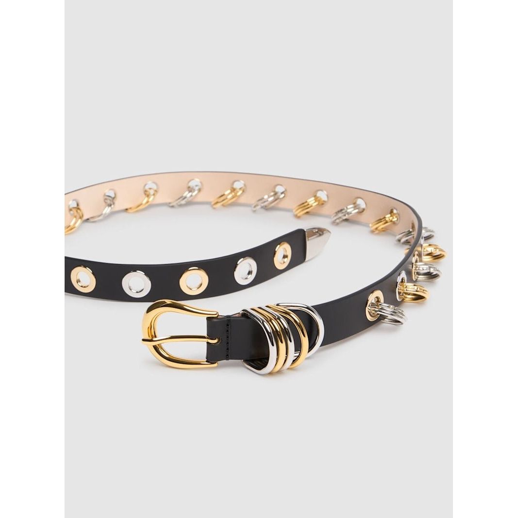 Déhanche Revenge Mixed Metal Belt Black Silver Gold