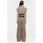 Beige Haydin Linen Cargo Pant
