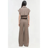 Beige Haydin Linen Cargo Pant