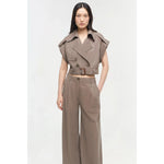 Beige Haydin Linen Cargo Pant