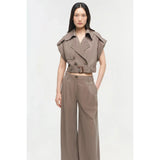 Beige Haydin Linen Cargo Pant