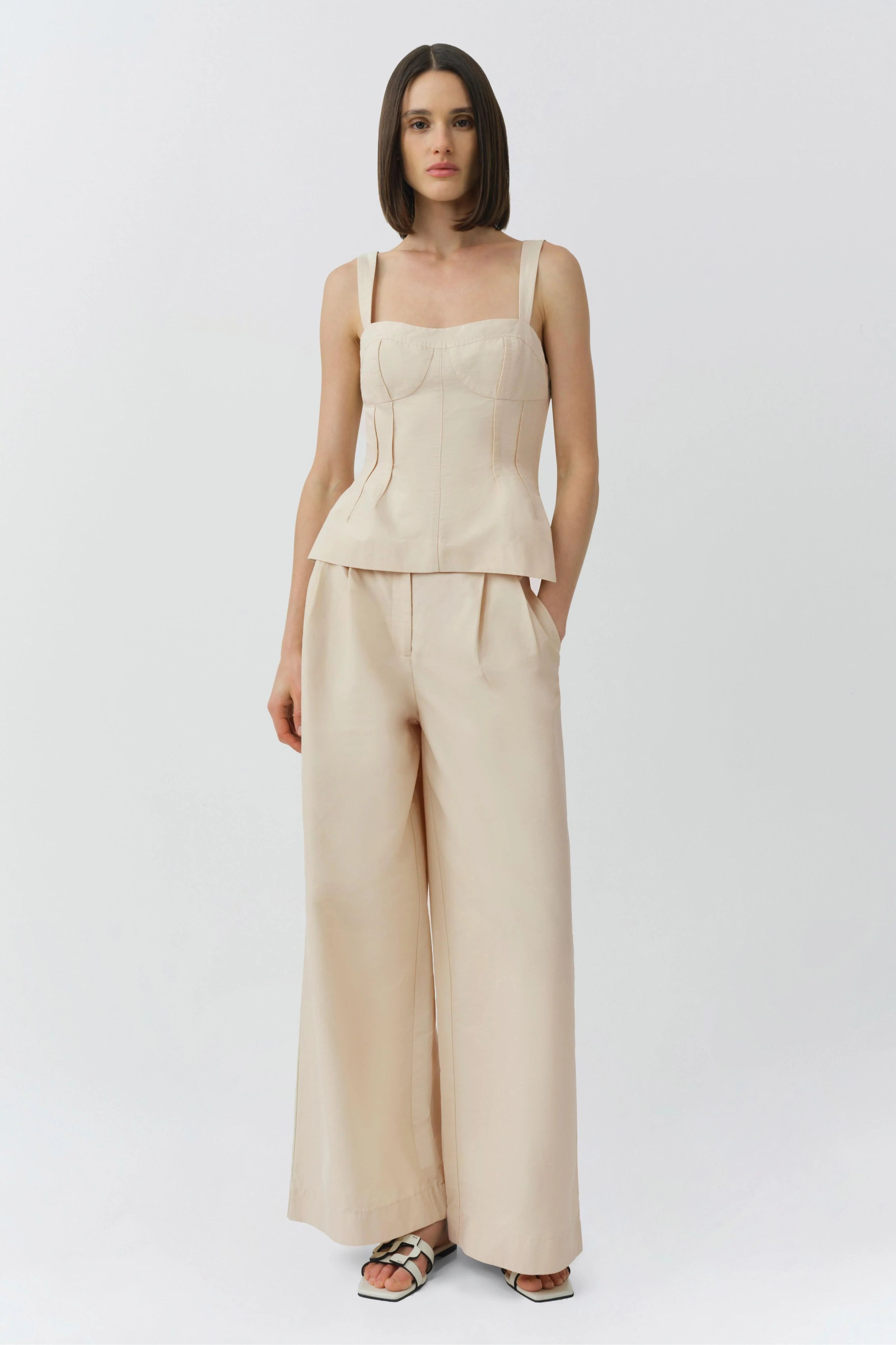 Leroy Pleated Wide Leg Pant Simkhai