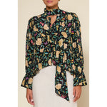Clarabelle Top Butterfly Floral Charcoal