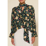 Clarabelle Top Butterfly Floral Charcoal
