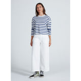 ASKK NY CROPPED LONG SLEEVE TEE STRIPE NAVY