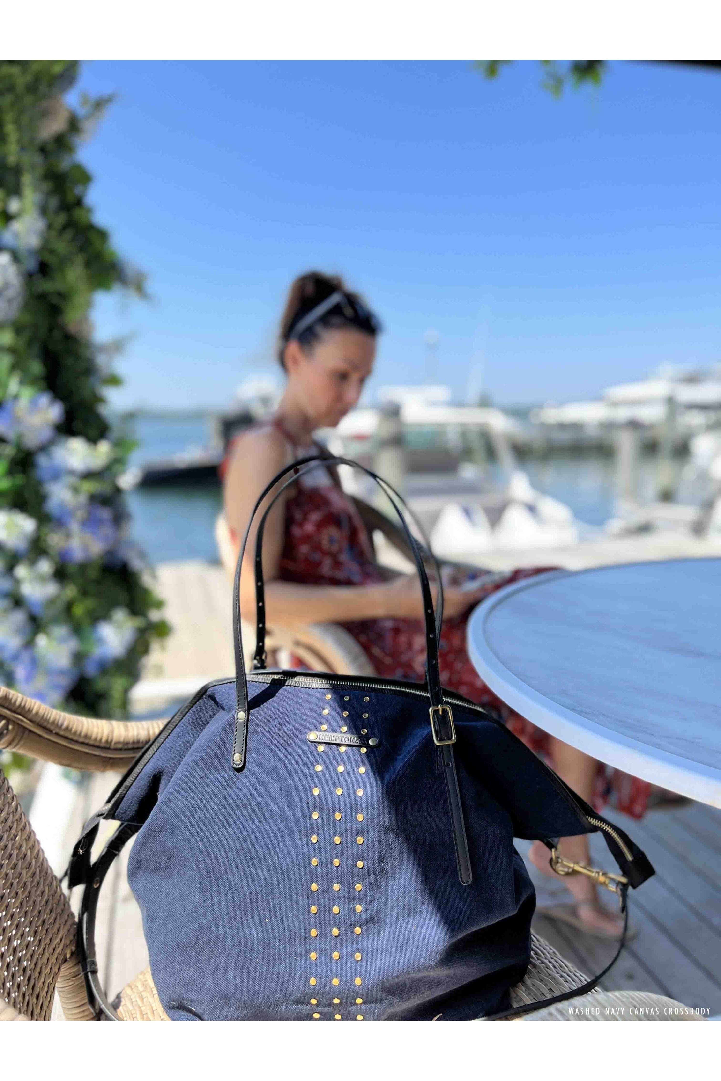 WASHED NAVY CANVAS CROSSBODY Kempton & Co