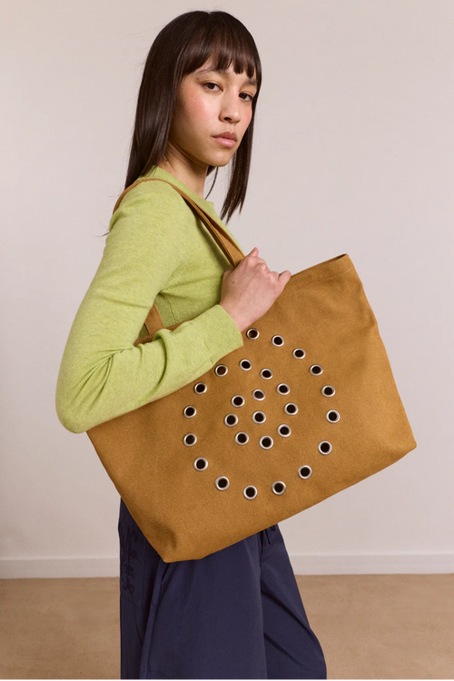 Raine Swirly Eyelet Tote Bag Damson Madder
